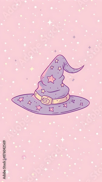 Obraz Cute wizard hat illustration | High Quality | Wallpaper	