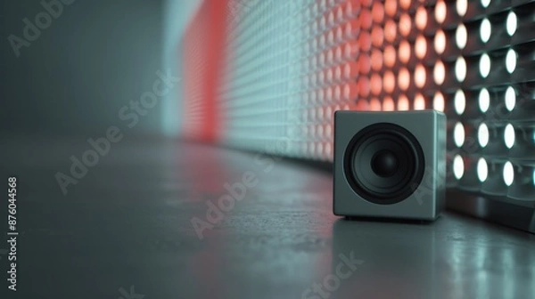 Fototapeta Dynamic sound system, holographic voice projection, advanced audio tech