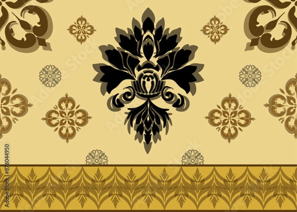 Obraz Classic Damask Seamless 
Pattern - Vector Illustration for Elegant Textile 
Design 

