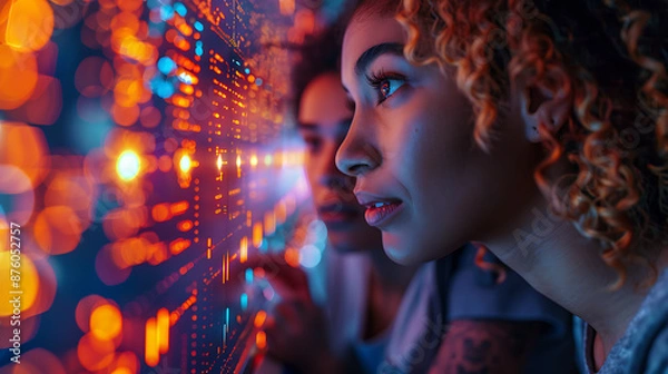 Fototapeta Diverse AI Development Team Unleashes Innovation
