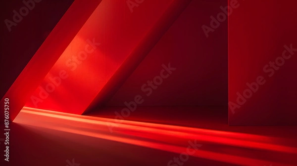 Fototapeta A red room with a red wall and a red ceiling