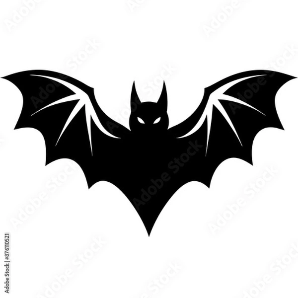 Obraz A bat full black vector art illustration