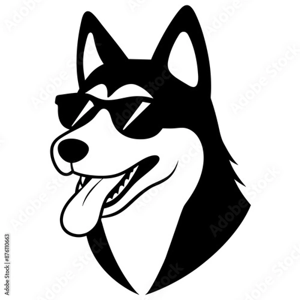 Obraz Siberian husky vector art illustration