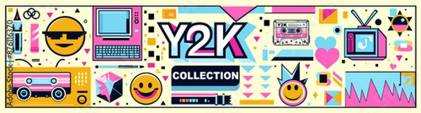 Fototapeta Neon Y2K Collection elements
