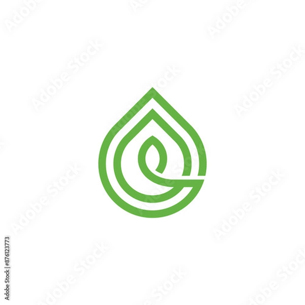 Obraz simple leaf water drop logo vector design illustration