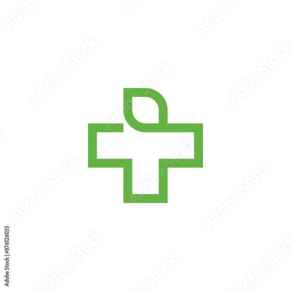 Obraz simple leaf medical logo vector design illustration