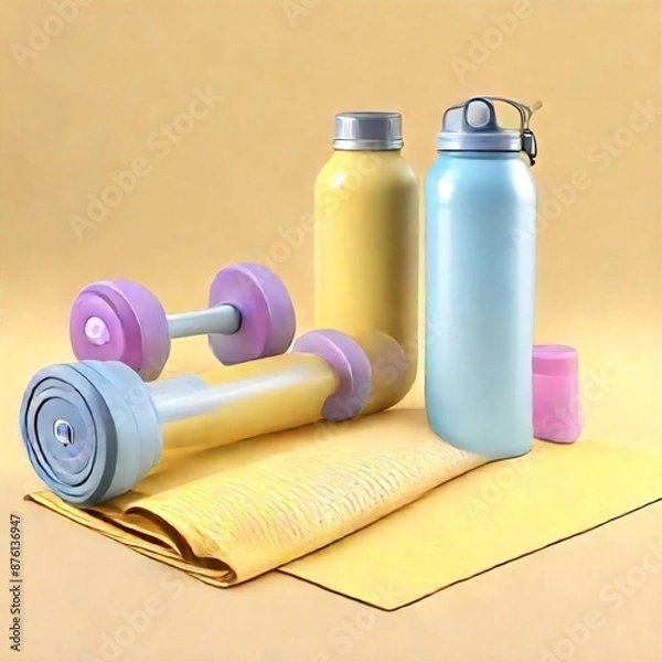 Obraz equipment and dumbbells