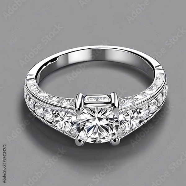 Fototapeta ring with diamonds