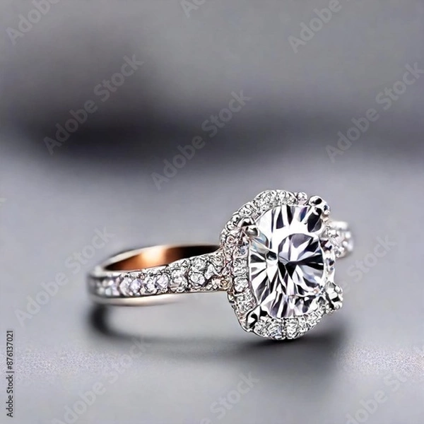 Fototapeta diamond ring with diamonds