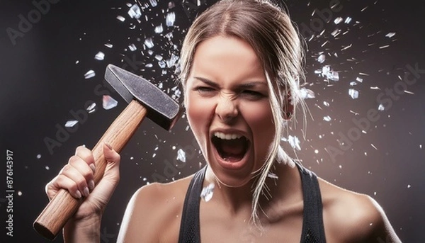 Fototapeta 분노의 망치질