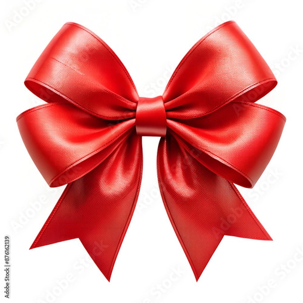 Obraz red ribbon bow isolated
