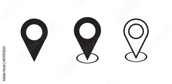 Fototapeta Location icon and navigation icon sheet , vector icon design , web icon design