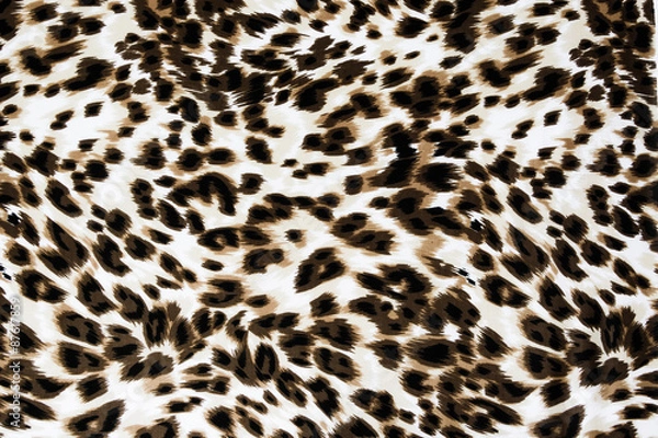 Fototapeta Texture fabric of leopard skin for background