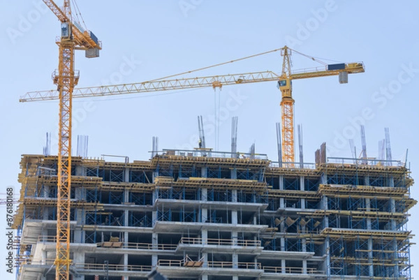 Obraz Tower cranes on the construction site