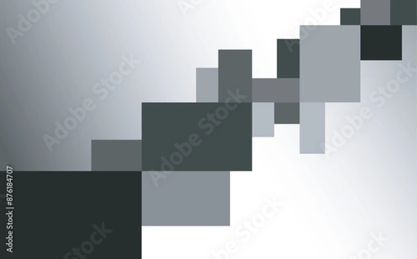 Fototapeta black and white abstract geometric art