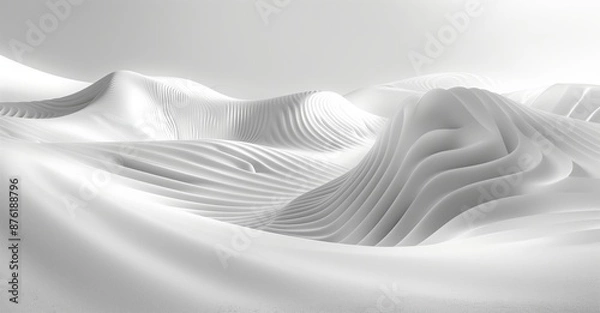 Fototapeta Fluid White 3D Background