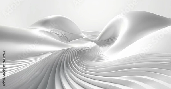 Fototapeta Fluid White 3D Background