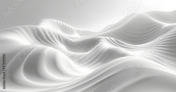 Fototapeta Fluid White 3D Background