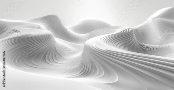 Fototapeta Fluid White 3D Background