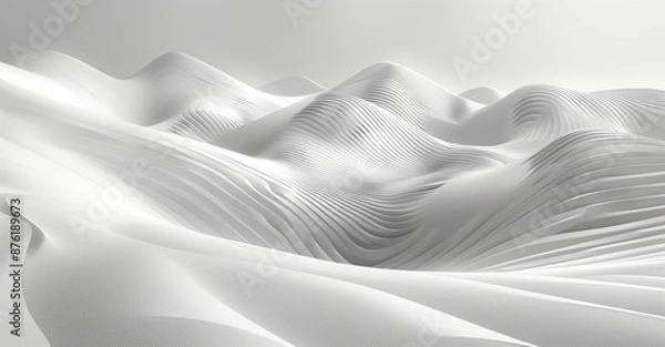 Fototapeta Fluid White 3D Background