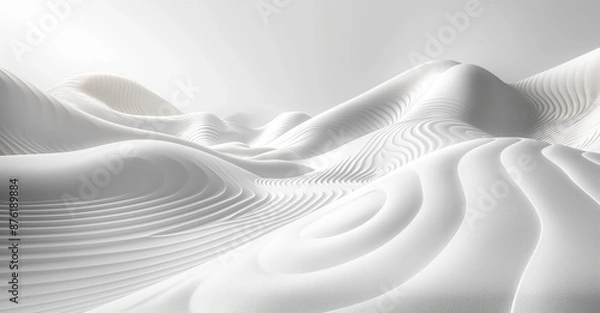Fototapeta Fluid White 3D Background