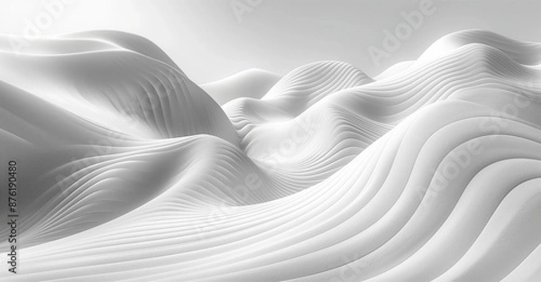 Fototapeta Fluid White 3D Background