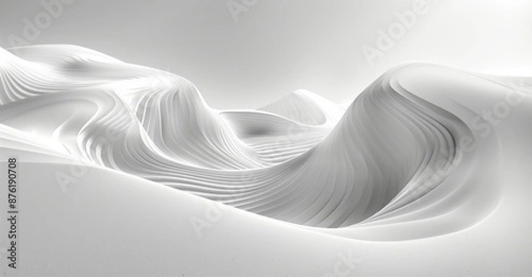 Fototapeta Fluid White 3D Background