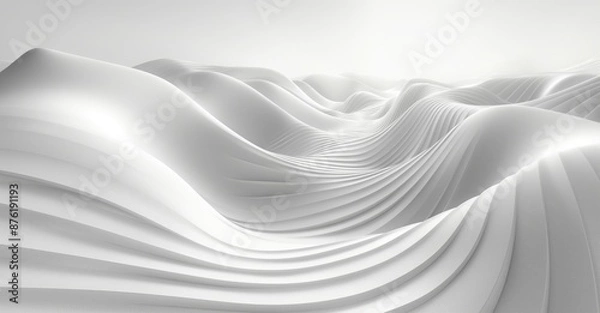 Fototapeta Fluid White 3D Background