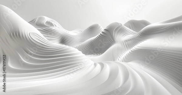 Fototapeta Fluid White 3D Background