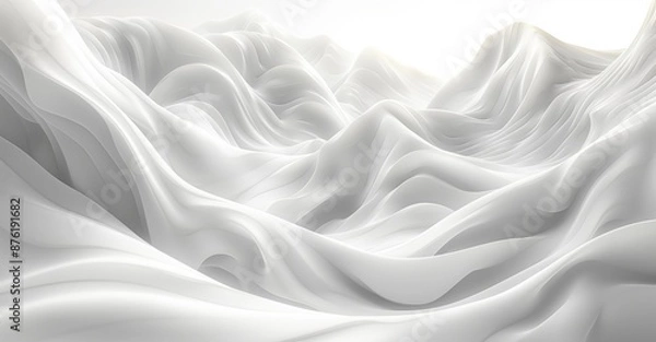 Fototapeta Fluid White 3D Background