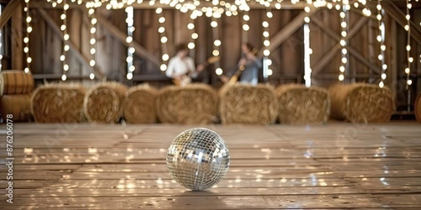 Obraz Rustic Barn Dance Party With a Disco Ball