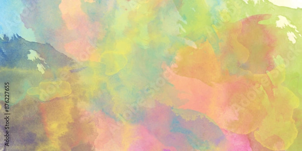 Fototapeta watercolor smooth paint old texture painting background with splashes, Fantasy smooth light pink abstract watercolor painted paper texture, pastel watercolor paper textured illustration with splashes.