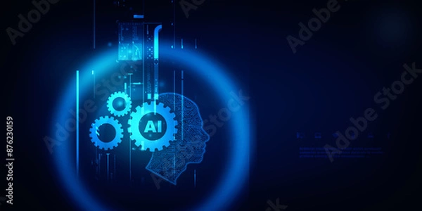 Obraz 2d illustration Artificial Intelligence (AI) concept