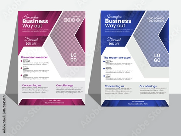 Obraz modern business flyer design template