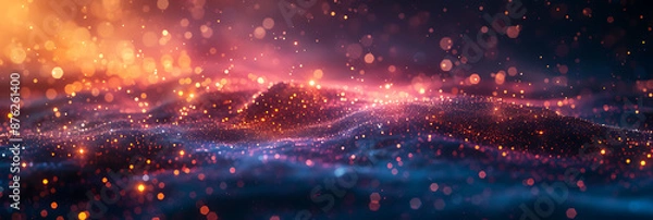 Fototapeta Interconnected Cosmic Shapes: Ethereal Nebula Gradient