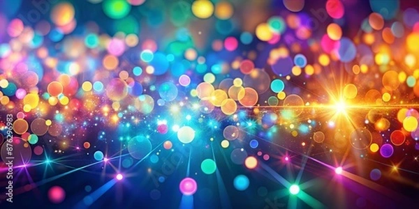 Obraz Abstract Colorful Bokeh Lights with Glowing Stars, abstract , bokeh, glow, light