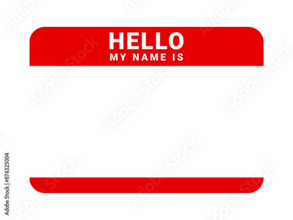 Obraz Graffiti tag background. Hello, my name is. Sticker your name tag. Street art graffiti for background.