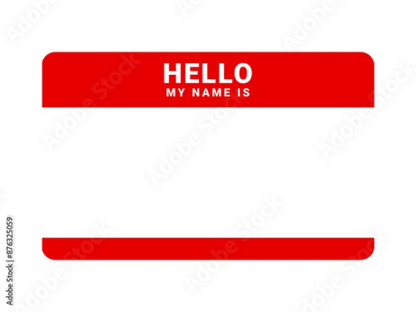 Obraz Graffiti tag background. Hello, my name is. Sticker your name tag. Street art graffiti background.