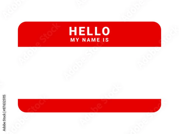 Obraz Graffiti tag background. Hello, my name is. Sticker your name tag. Street art graffiti for background.