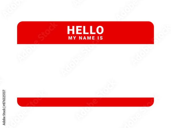 Obraz Graffiti tag background. Hello, my name is. Sticker your name tag. Street art graffiti background.