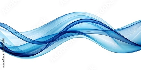 Fototapeta abstract blue wave curve lines designs on white isolation background