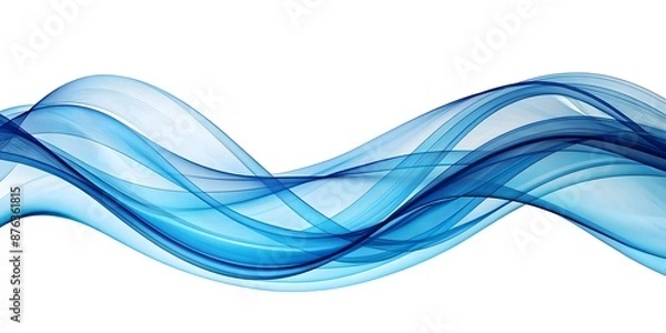 Obraz abstract blue wave curve lines designs on white background