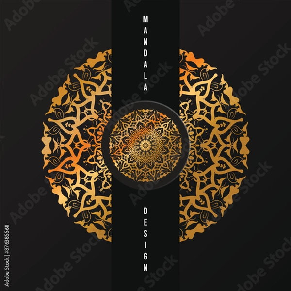 Obraz Luxury ornamental design with golden gradient mandala background