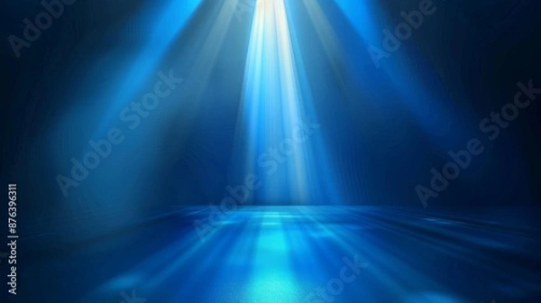 Fototapeta Blue Abstract Background with Light Beams