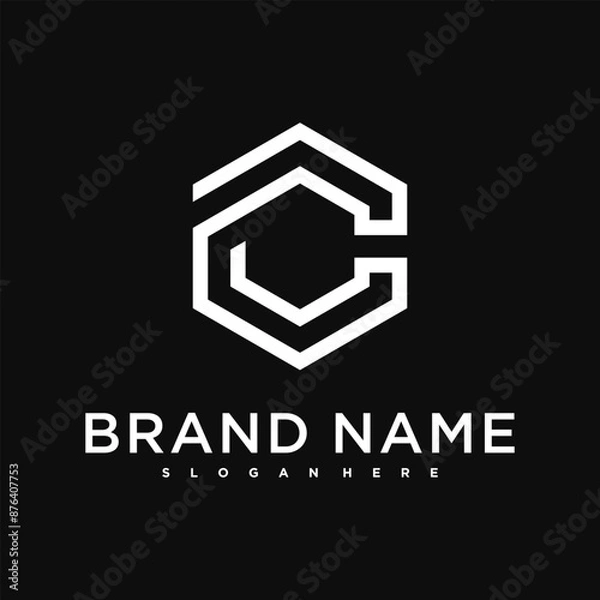 Fototapeta Letter O creative logo design with hexagon lines. Premium Vector