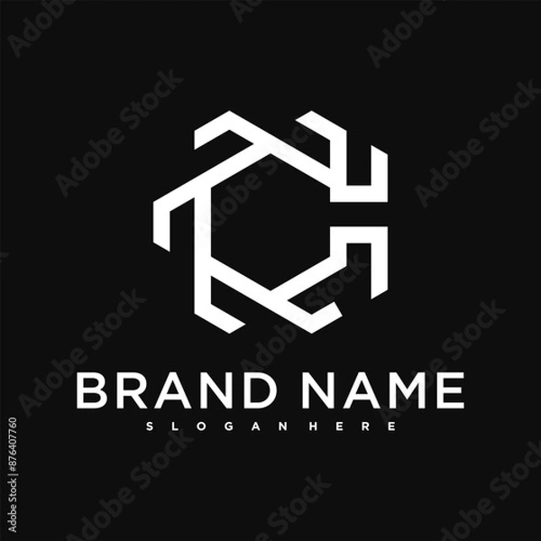 Fototapeta Letter O creative logo design with hexagon lines. Premium Vector