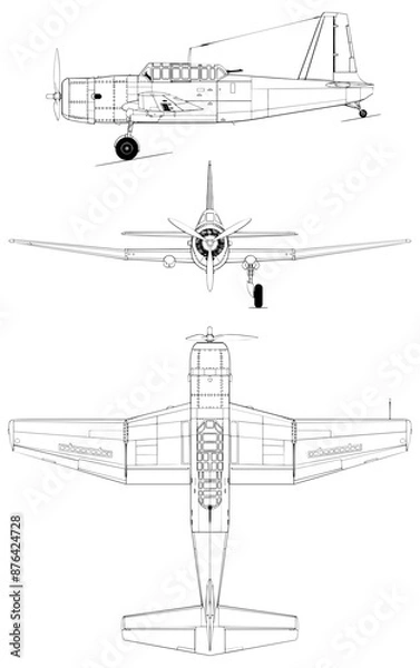 Obraz Fighter jet planes 3 view, blueprints, svg cut file, cnc cut file, engraving file, CNC router file, laser cutting, Cricut File, isolated, Engraving model