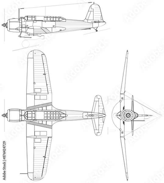Obraz Fighter jet planes 3 view, blueprints, svg cut file, cnc cut file, engraving file, CNC router file, laser cutting, Cricut File, isolated, Engraving model