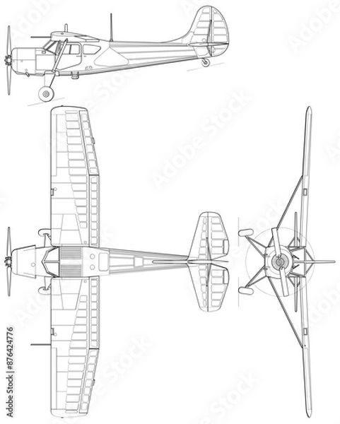 Fototapeta Fighter jet planes 3 view, blueprints, svg cut file, cnc cut file, engraving file, CNC router file, laser cutting, Cricut File, isolated, Engraving model