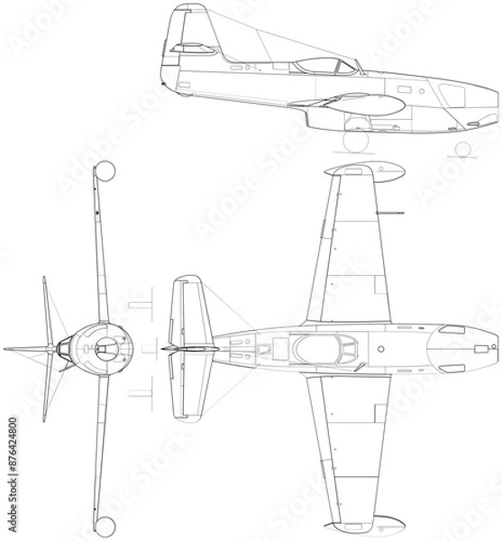 Obraz Fighter jet planes 3 view, blueprints, svg cut file, cnc cut file, engraving file, CNC router file, laser cutting, Cricut File, isolated, Engraving model